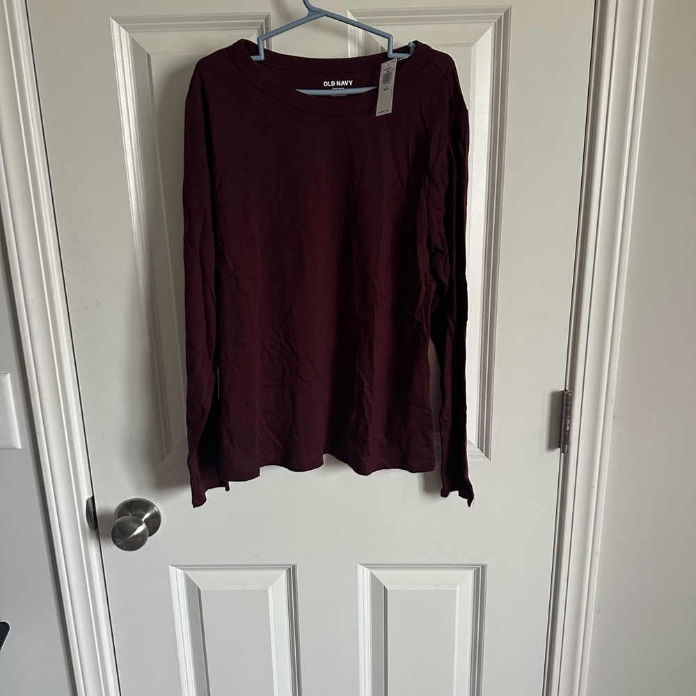 Old Navy Burgundy Long Sleeve Top